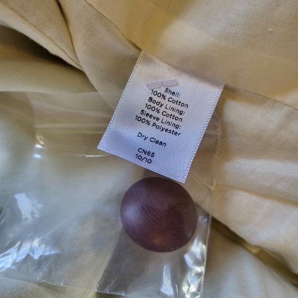 NWOT Talbots Mustard & Pink Rose Woven Cotton Canvas 2 Piece Blazer Skirt Suit - Picture 10 of 16